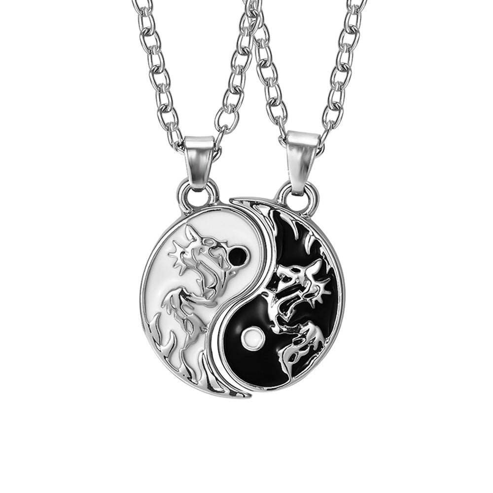 Tai Chi Sun and Moon Splicing Necklace
