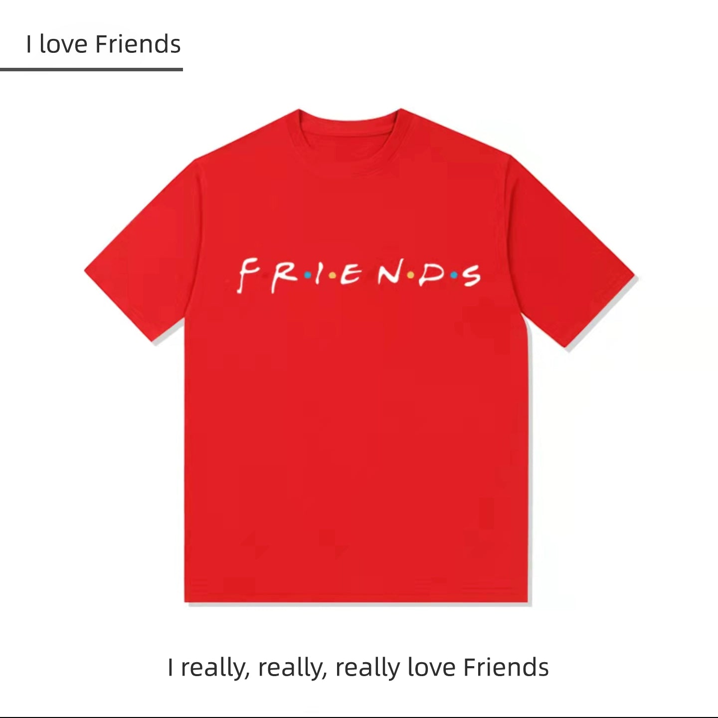 Unisex Casual Friends Letter Loose T-shirt