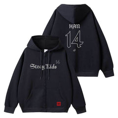 Unisex Kpop Logo Zipper Cardigan Hoodie