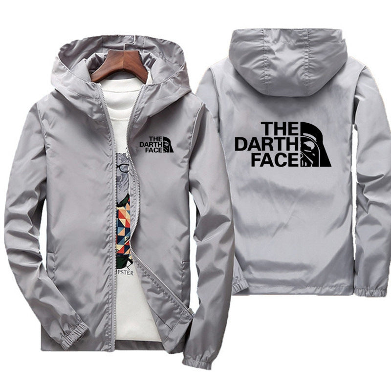 Cool The Darth Face Zip Up Hooded Trench Jacket