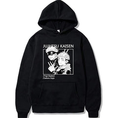 Unisex Anime Printed Casual Black Hoodie