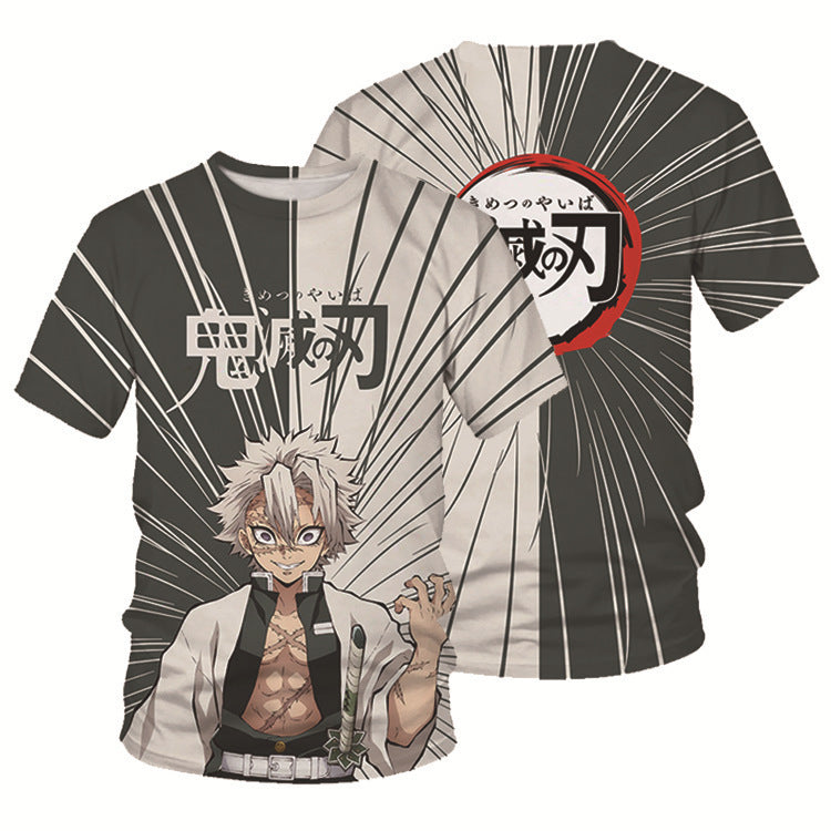 Unisex Anime Digital Print Short-sleeved T-shirt