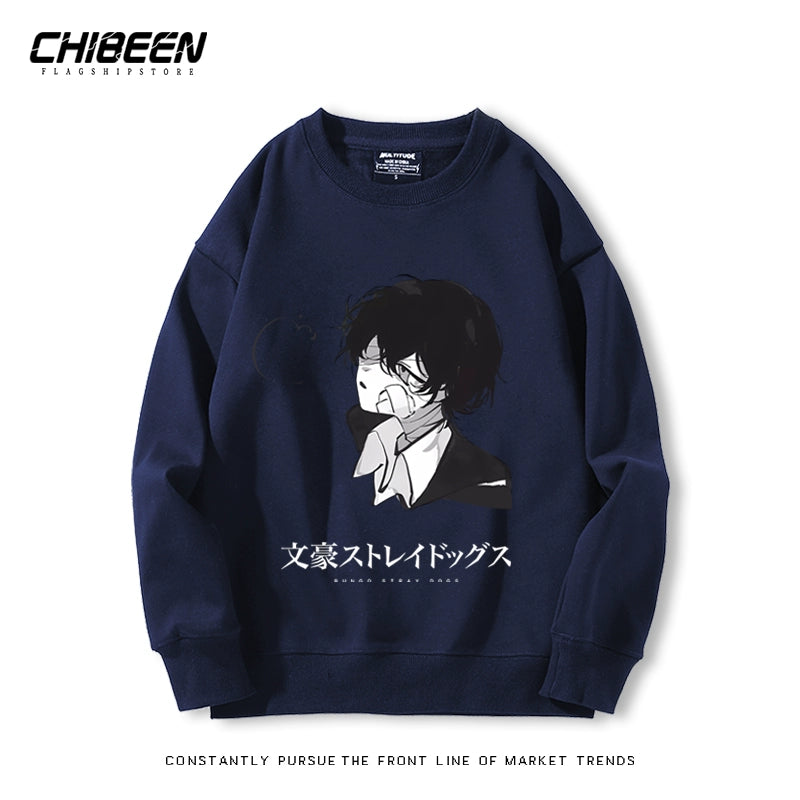 Casual Anime Printed Crew Neck Sweatshirt