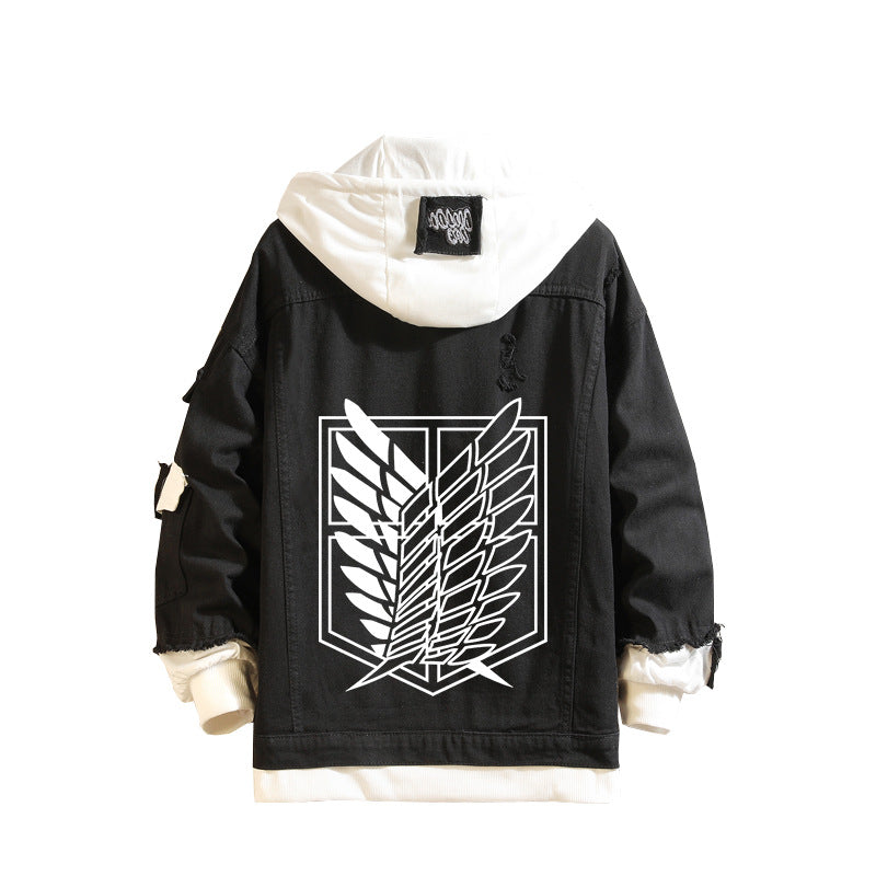 Unisex Wings of Freedom Anime Denim Jacket
