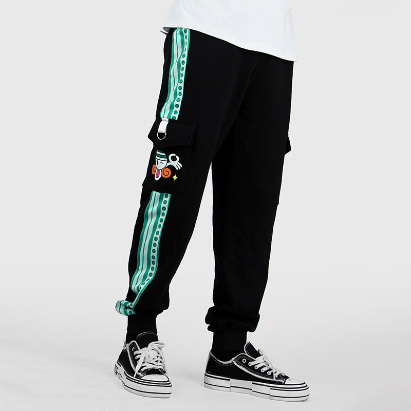 Cool Men's Logo Graphic Print Loose Pants