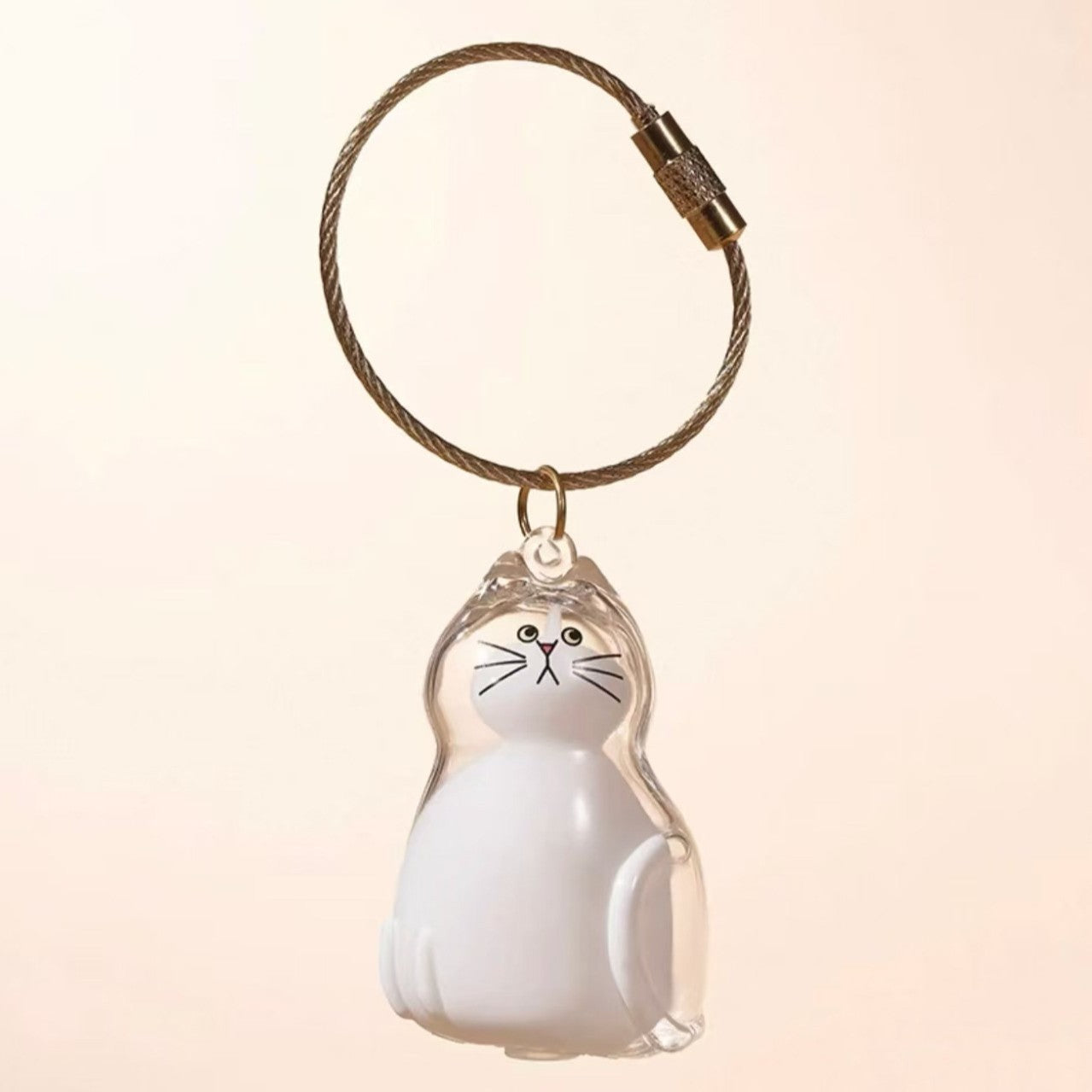 Cat Pup Capsule Keychain Pet Hair Storage Pendant Lab
