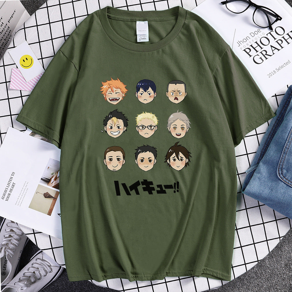 Unisex Anime Printed Loose Cotton T-shirt