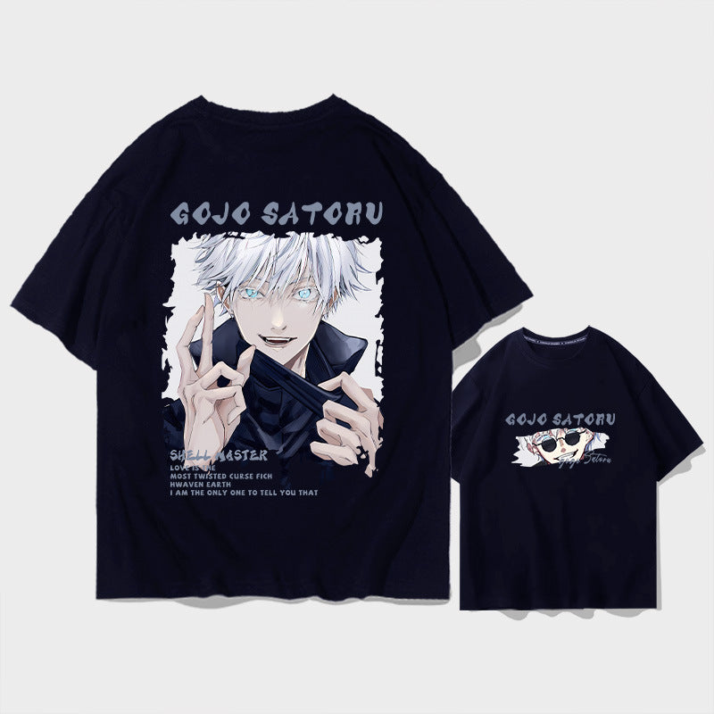 Trendy Men's Anime Cotton Half-sleeved T-shirt