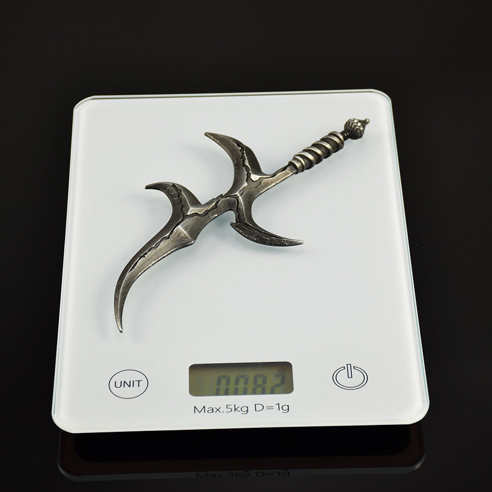 ER Game Black Blade 7.09 Inch Metal Craft Equal Scale Reduced Model Exquisite Ornament for Computer Desk