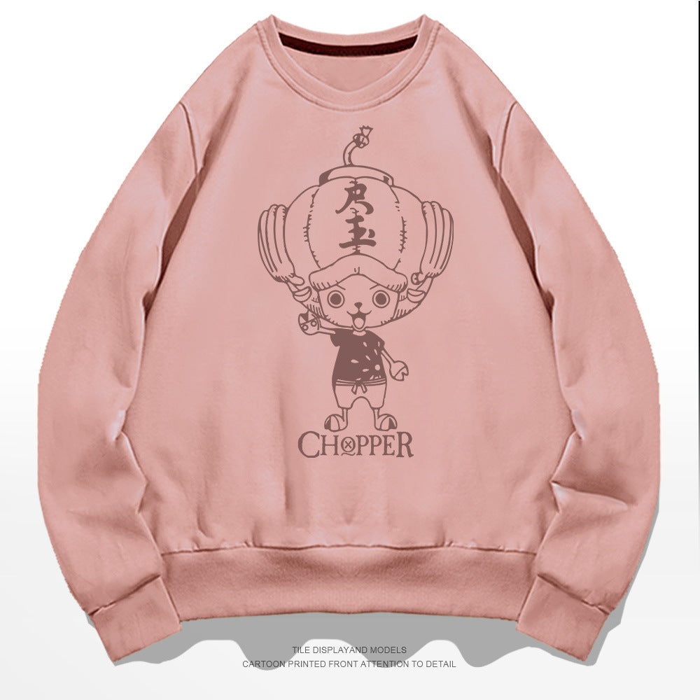 Casual Chopper Pattern Crew Neck Sweatshirt