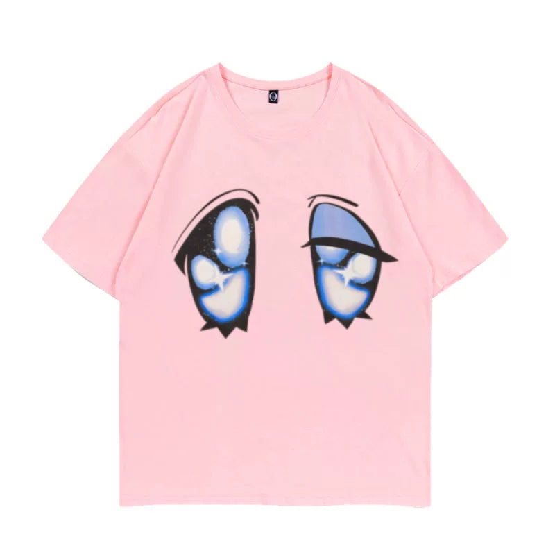 Dance Practice Mirrored Big Eyes Cotton T-shirt