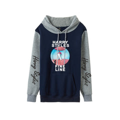 Women's Harry Printed Color Block Loose Hoodie