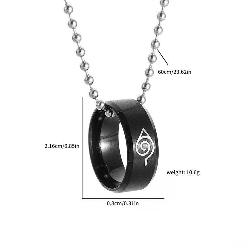 Anime Stainless Steel Ring Necklace