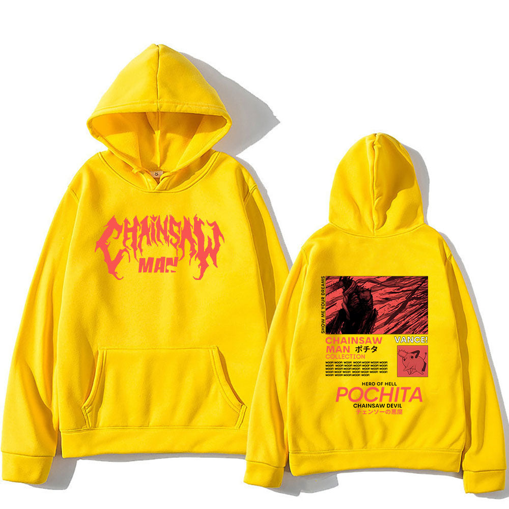 Pochita Anime Printed Pullover Hoodie