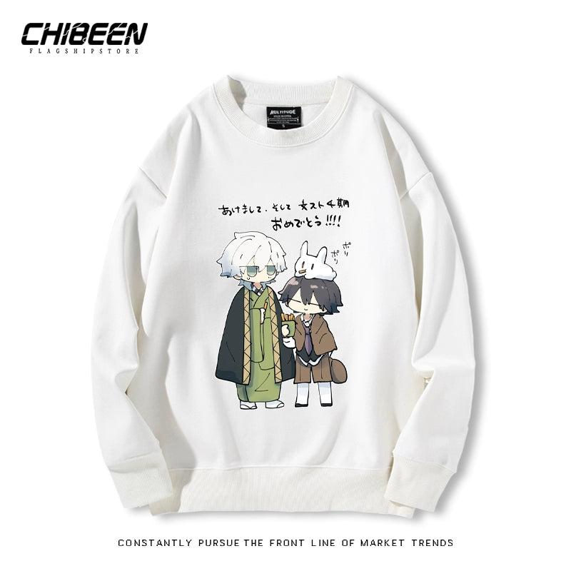 Unisex Anime Round Neck Cotton Sweatshirt
