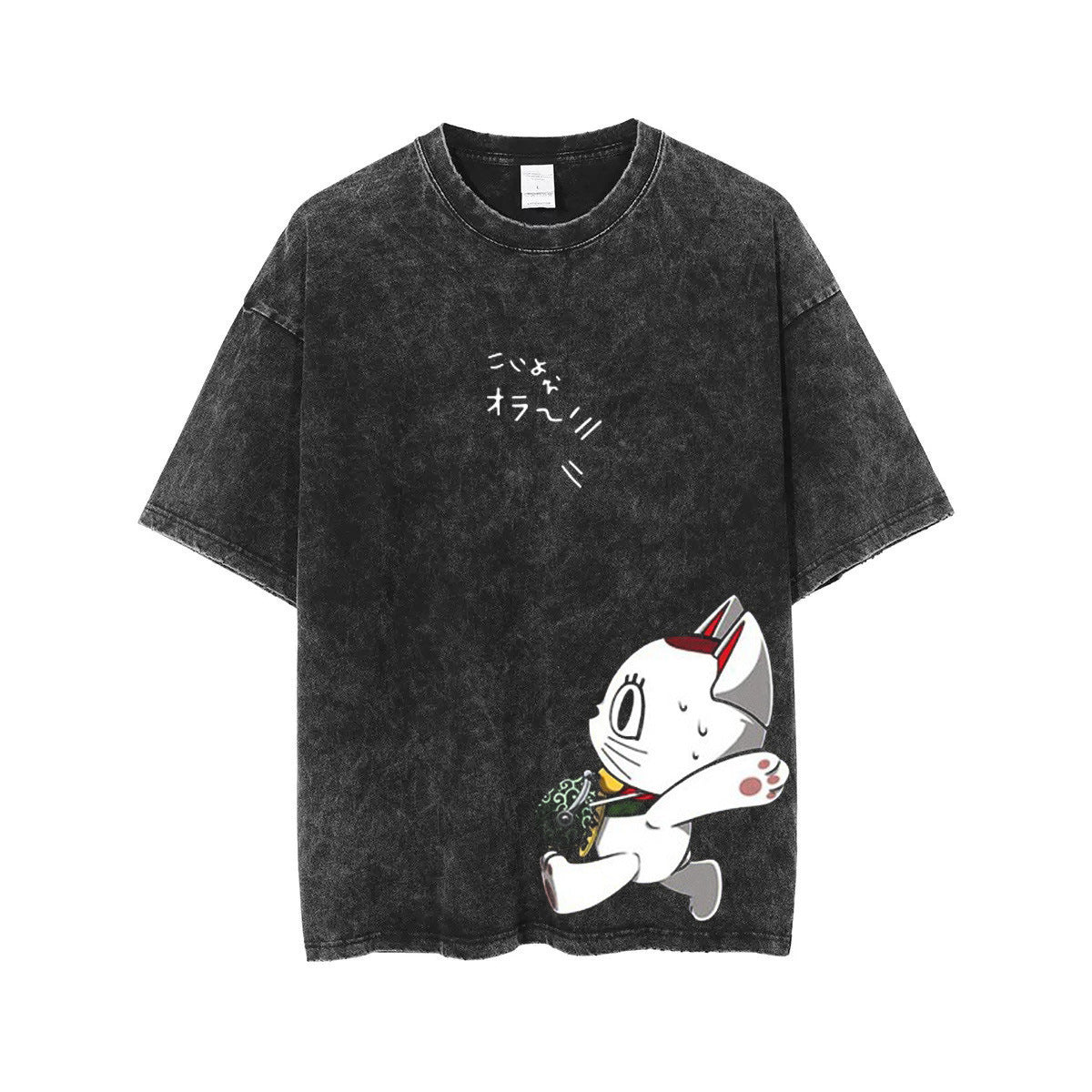 Retro Anime Printed Casual Cotton T-Shirt