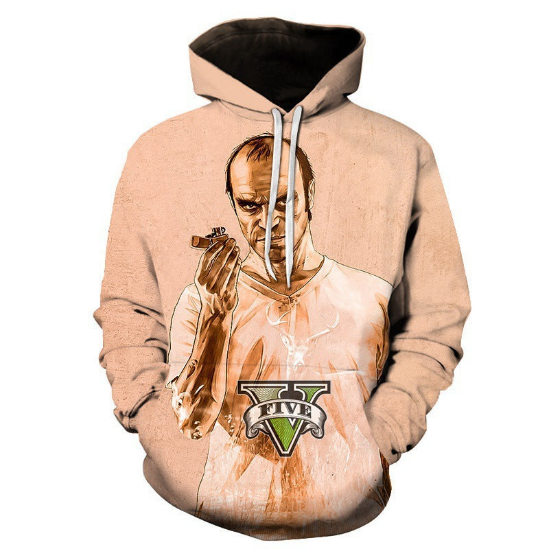 Men's Game Digital Print Pullover Hoodie