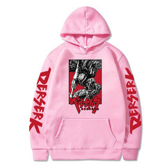 Retro Anime Printed Pullover Hoodie