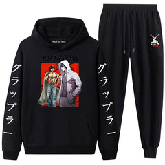 Unisex Casual Baki Hoodie Loose Pants Set