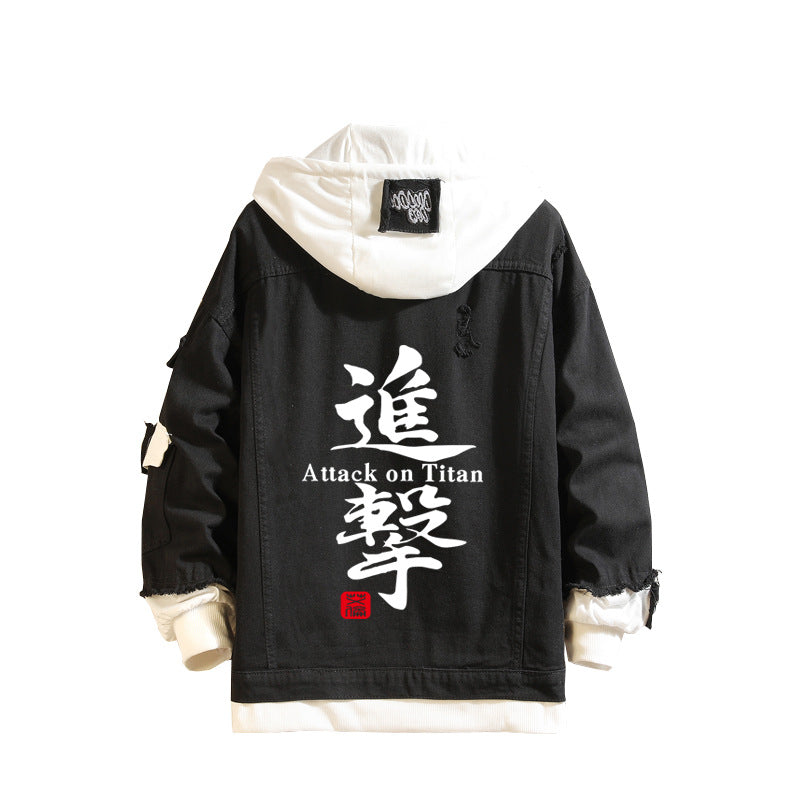 Unisex Wings of Freedom Anime Denim Jacket