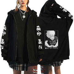 Unisex Trendy Anime Printed Zipper Hoodie