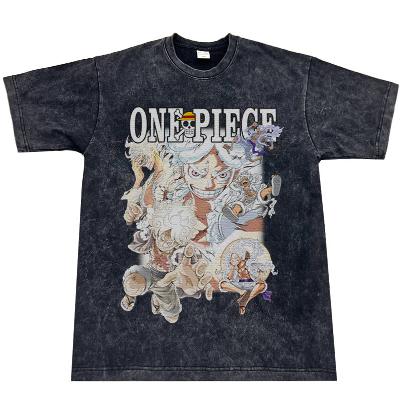 Luffy Short Sleeve Loose Washed T-Shirt