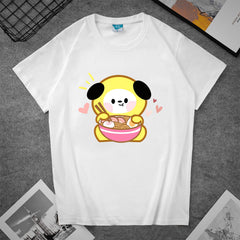 Cute Women's Kpop Cartoon Printed Loose T-shirt