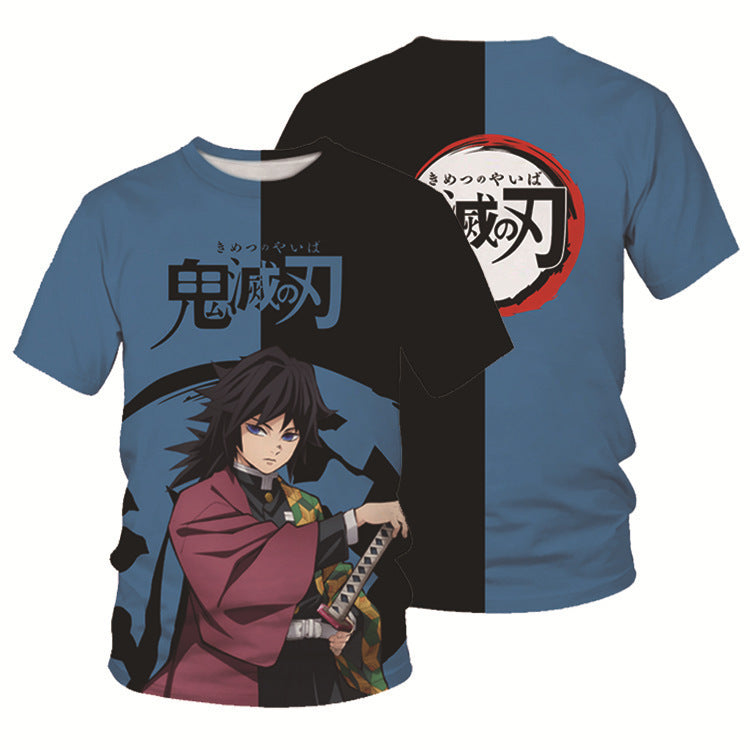 Unisex Anime Digital Print Short-sleeved T-shirt