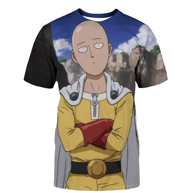 Men's Anime 3D Printed Short Sleeve T-Shirt