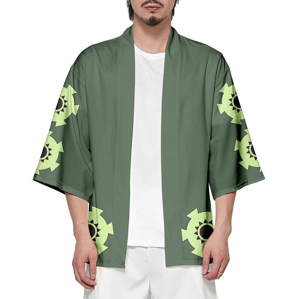 Trendy Digital Print Short-sleeved Cosplay Kimono Cape