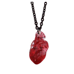 Resin Heart Pendant Necklace Earrings