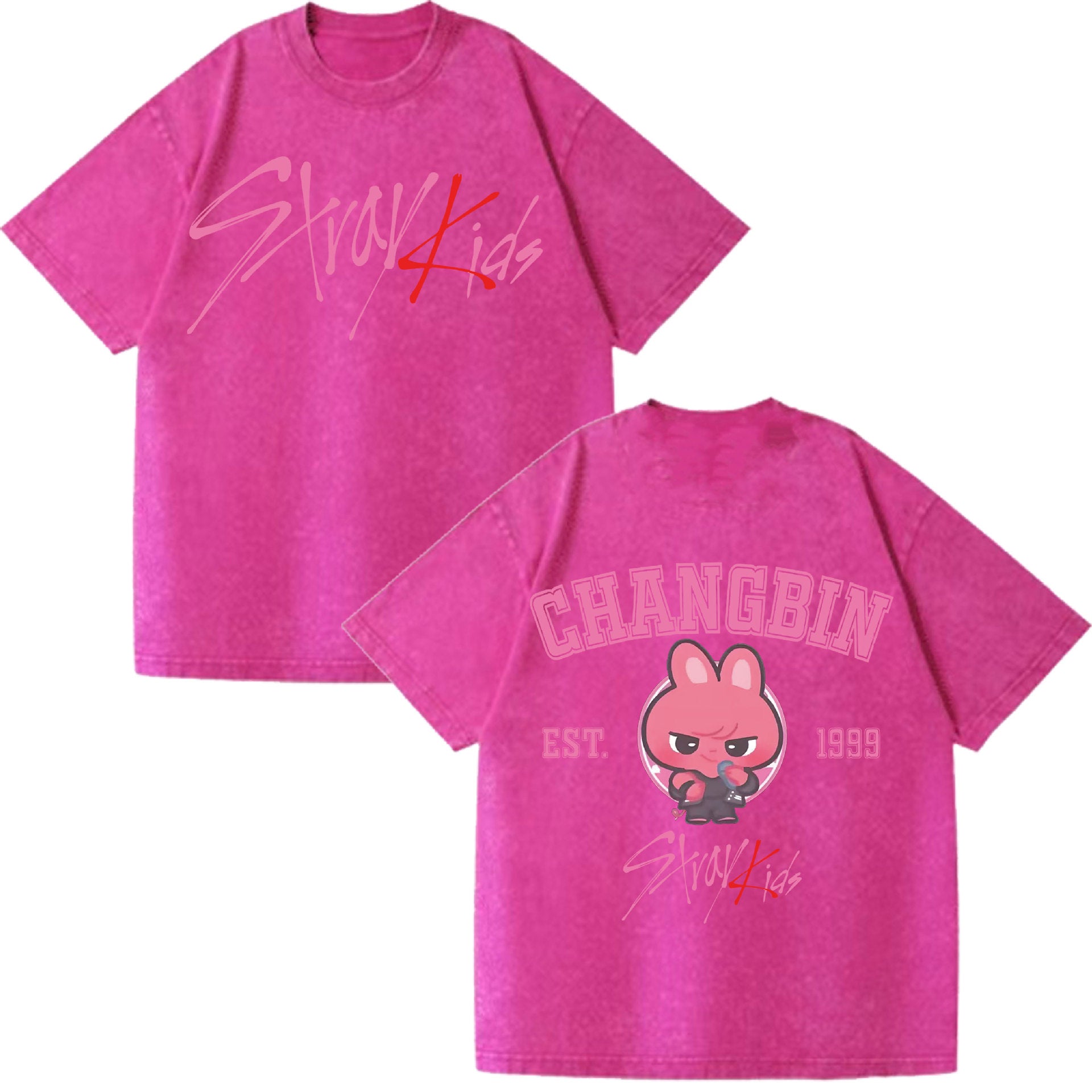 CHANGBIN KPOP Cotton Loose Washed T-shirt