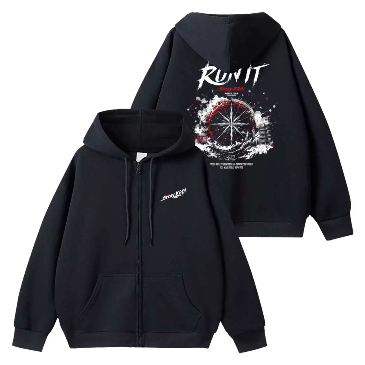 SKZ RUN IT TOUR Printed Zipper Hoodie