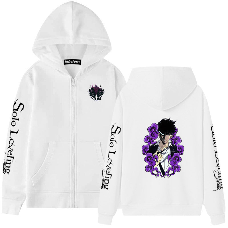 Unisex Anime Printed Loose Zipper Hoodie