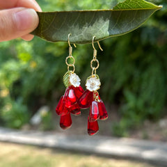 Pomegranate Seeds Pendant Earrings