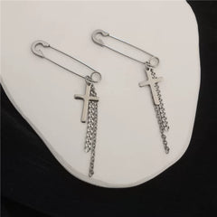 Lee Know Cross Pin Stud Earrings