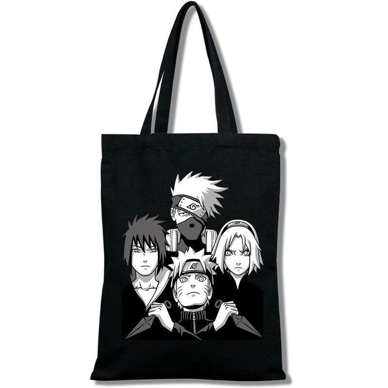 Trendy Uzumaki Print Canvas Shoulder Bag