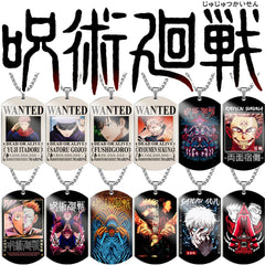 Trendy Anime Printed Dog Tag Necklace