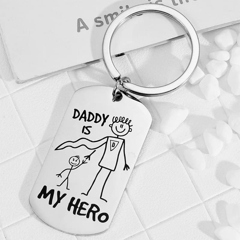 DADDY IS MY HERO Creative Cartoon Keychain