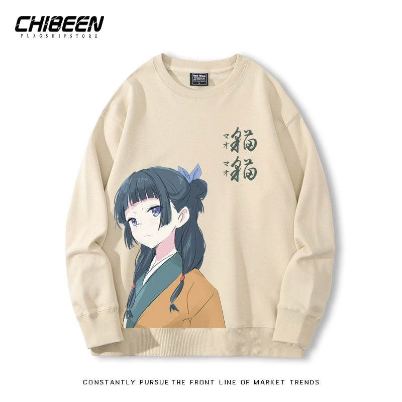 Casual Girls Anime Crew Neck Sweatshirt