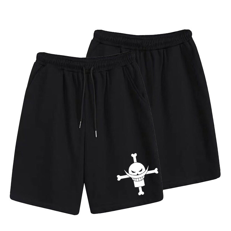 Casual Men's Luffy Print Elastic Loose Shorts