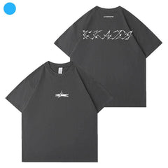 Unisex Kpop Letter Print Short-sleeved T-shirt