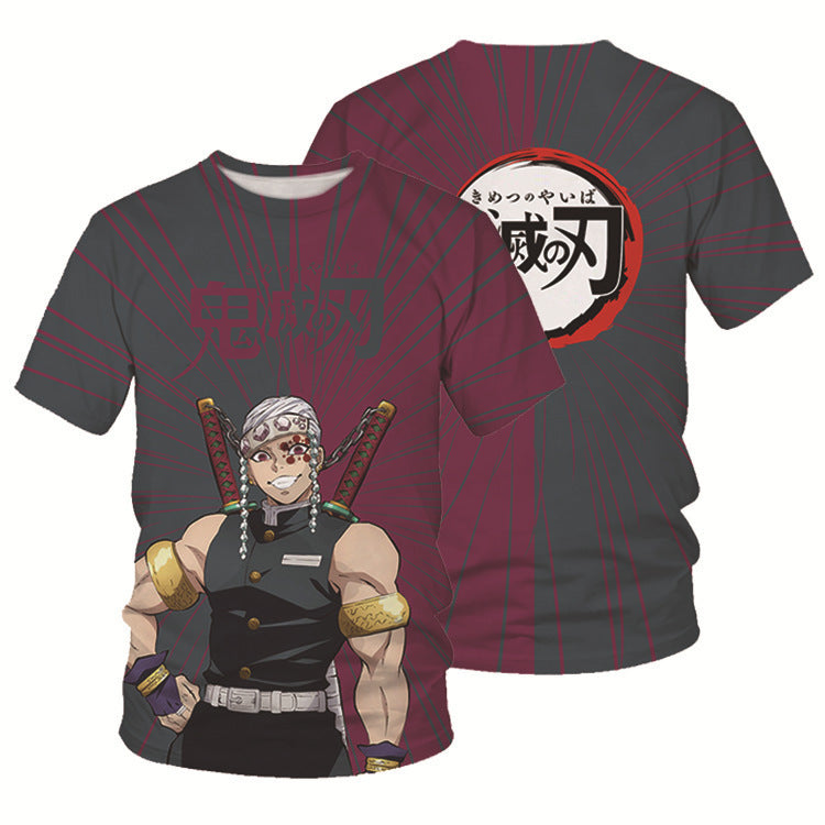 Unisex Anime Digital Print Short-sleeved T-shirt