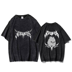 Vintage KPOP ATE Cartoon Evil Doll Washed T-Shirt