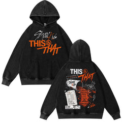 SKZ This & That Tracklist Print Washed Hoodie Top