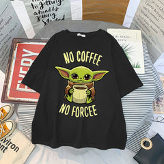 Casual Baby Yoda Pattern Short Sleeve T-shirt