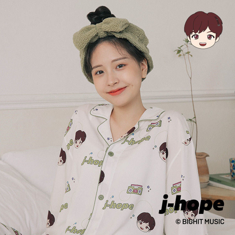 Cute Kpop Cartoon Long Sleeve Pajamas Set