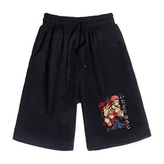 Men's Anime Print Casual Sports Loose Shorts