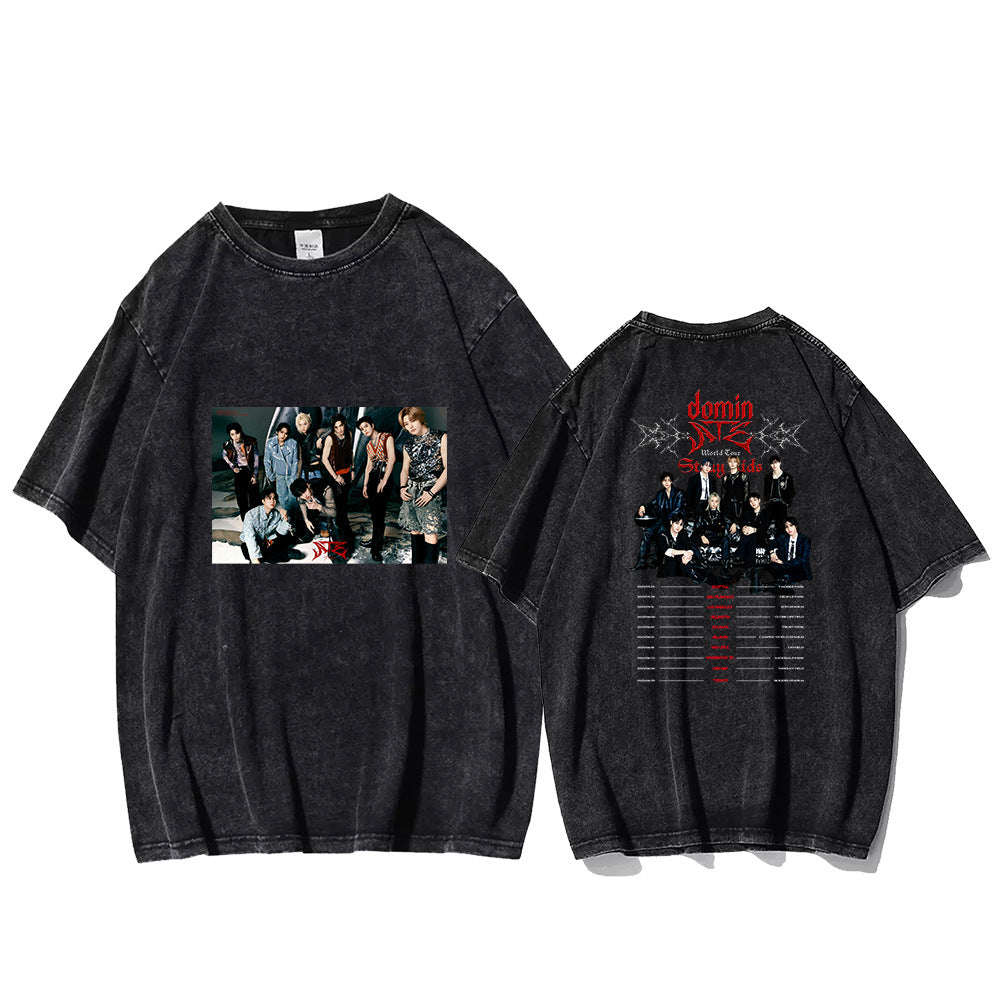 Unisex Kpop ATE Graphic Washed T-shirt