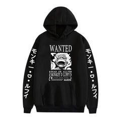 Unisex Luffy Wanted Printed Casual Hoodie